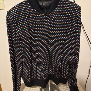 St. John Evening Sweater Jacket with Zipper and Sequins Size 10